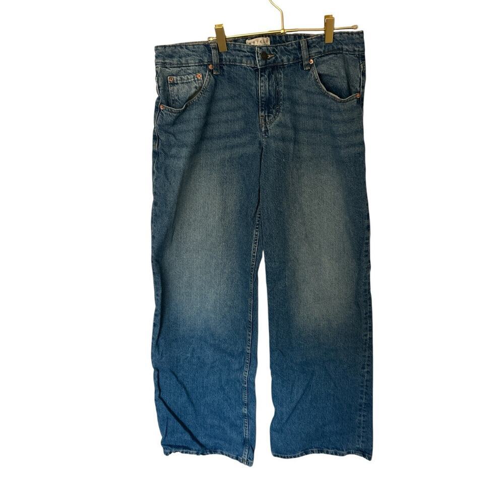 Motel Rocks Denim Roomy Leg Jeans Mid Indigo Blue Pants‎ 34 X32
